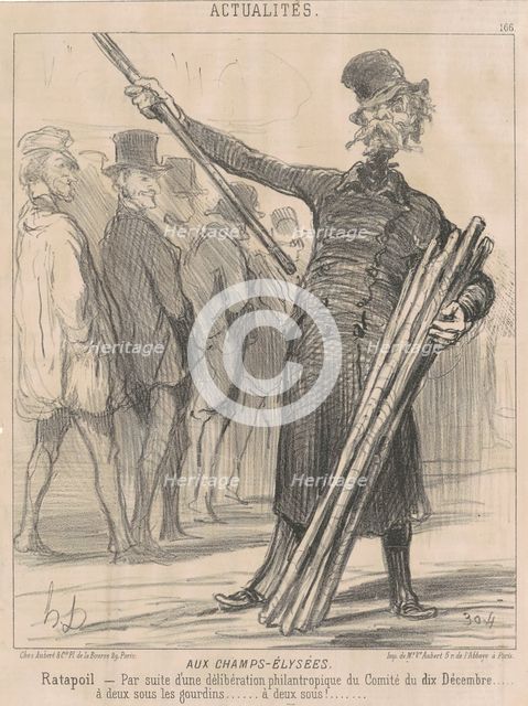 Aux Champs-Elysées, July 12, 1851.  Creator: Honore Daumier.