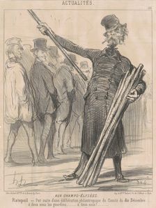 Aux Champs-Elysées, July 12, 1851. Creator: Honore Daumier