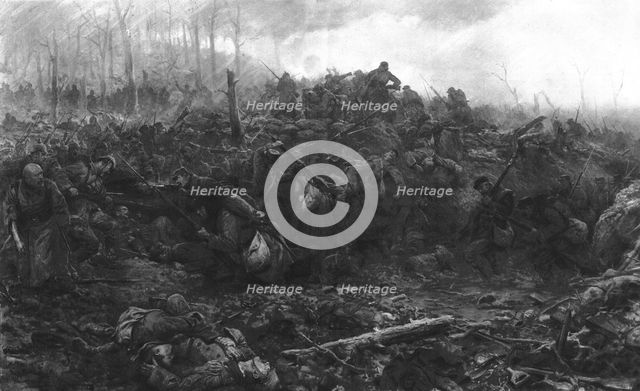 ''Aux Eparges; La crete est emportee de vive force le 10 avril', 1915. Creator: J Simont.