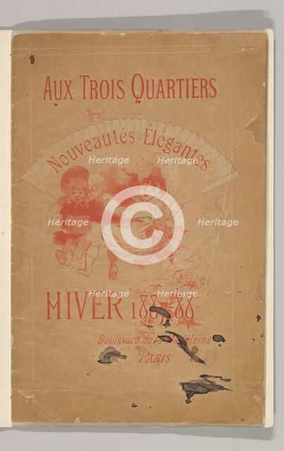 Aux Trois Quartiers, Nouveautés Élégantes, Hiver 1887-88, 1887-88. Creator: Unknown.