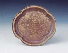 Aubergine glazed kinrande dish, Jiajing period, Ming dynasty, China, 1522-1566. Creator: Unknown