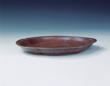 Aubergine glazed kinrande dish, Jiajing period, Ming dynasty, China, 1522-1566. Creator: Unknown