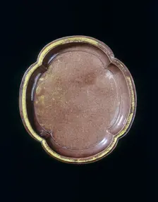 Aubergine kinrande dish, Jiajing period, Ming dynasty, China, 1522-1566. Creator: Unknown