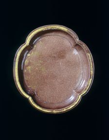 Aubergine kinrande dish, Jiajing period, Ming dynasty, China, 1522-1566. Creator: Unknown