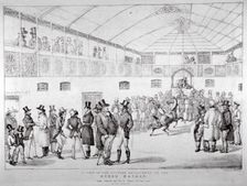 Auction rooms at Aldridge's Horse Repository, St Martin's Lane, Westminster, London, 1824. Artist: Anon