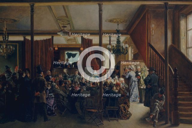 Auction Sale in Clinton Hall, New York, 1876, 1876. Creator: Ignacio de León Escosura.