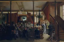 Auction Sale in Clinton Hall, New York, 1876, 1876. Creator: Ignacio de León Escosura