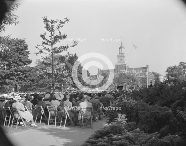Audience at commencement exercises at Howard University, Washington, D.C, 1942. Creator: Gordon Parks.