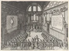 Audience given by Pope Pius V to Cosimo I, Duke of Tuscany, 1575-99. Creator: Giovanni Ambrogio Brambilla