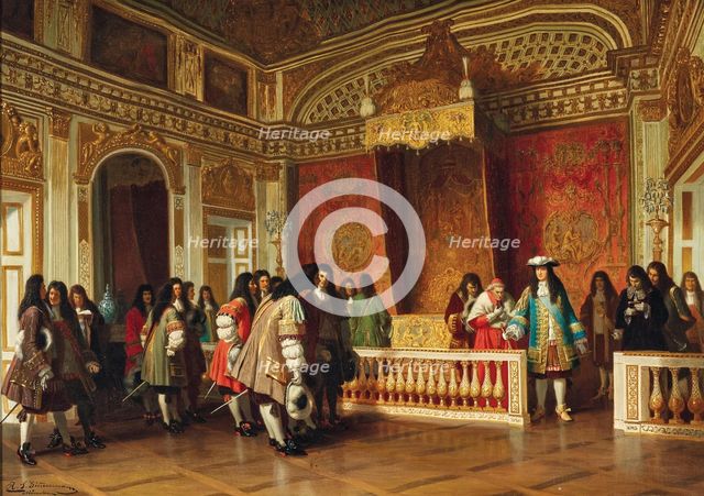 Audience with the French King Louis XIV.. Creator: Zimmermann, Reinhard Sebastian (1815-1893).