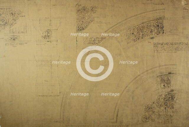 Auditorium Building, Chicago, Illinois, Lobby Details, c. 1887. Creator: Adler & Sullivan.