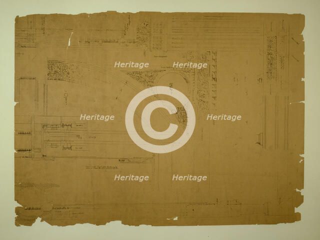 Auditorium Building, Chicago, Illinois, Plaster Details with Electric Lights, c. 1887. Creator: Adler & Sullivan.