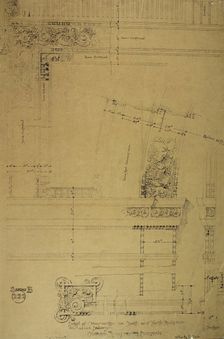 Auditorium Building, Chicago, Illinois, Plaster Details for Balcony, c. 1887. Creator: Adler & Sullivan