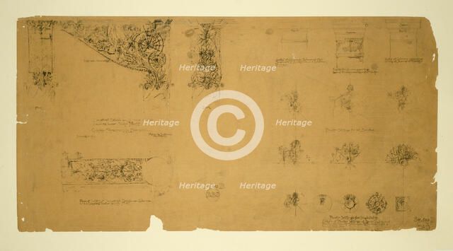 Auditorium Building, Chicago, Illinois, Plaster Details for Gallery, c. 1887. Creator: Adler & Sullivan.