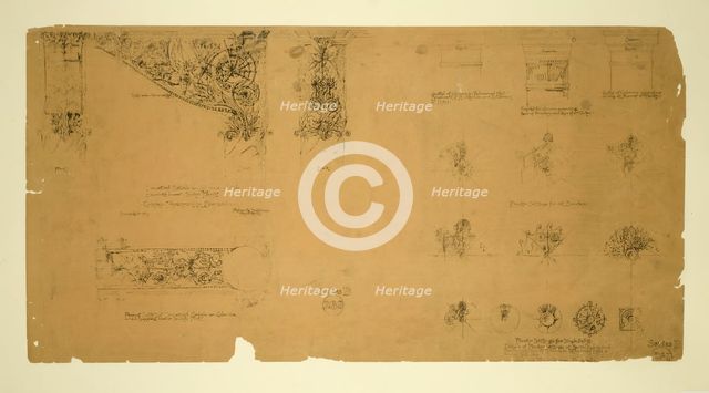 Auditorium Building, Chicago, Illinois, Plaster Details for Gallery, c. 1887. Creator: Adler & Sullivan.