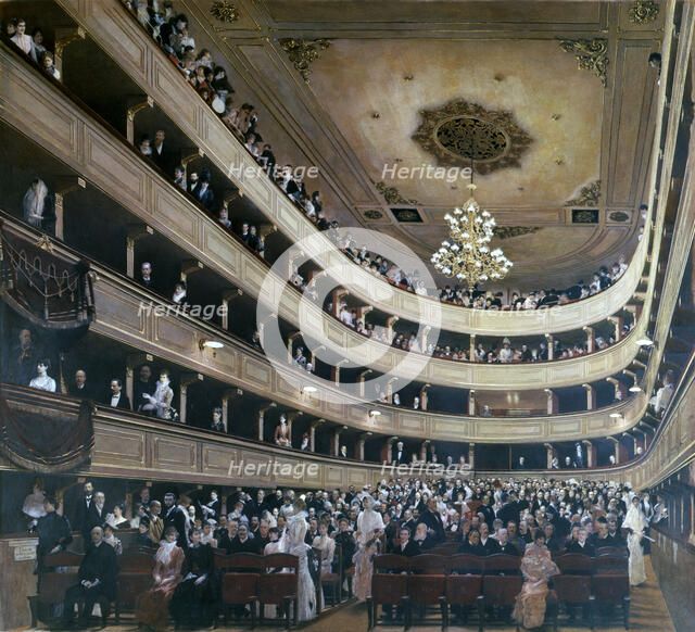 'Auditorium in the Old Burgtheater, Vienna', 1888. Artist: Gustav Klimt