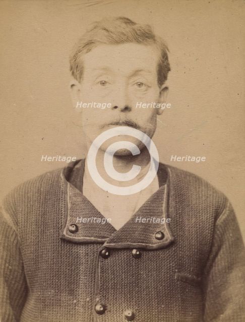 Augendre. Ernest. 37 ans, né à St-Pierre le Moutier (Nièvre). Maçon. Anarchiste. 1/3/94., 1894. Creator: Alphonse Bertillon.