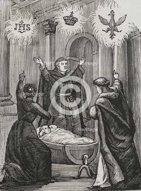 Auguries and predictions on the birth of Ferdinand, Prince of Asturias, 1784, (1851).  Creator: Unknown.