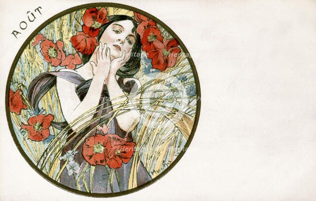 'August', 1900. Artist: Alphonse Mucha