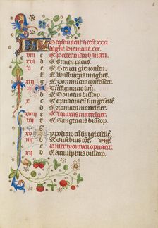 August Calendar Page; Book of Hours, after 1460. Creator: Unknown
