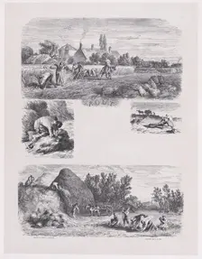August from Album of Rustic Subjects, 1859. Creator: Jacques-Adrien Lavieille