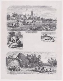 August from Album of Rustic Subjects, 1859. Creator: Jacques-Adrien Lavieille