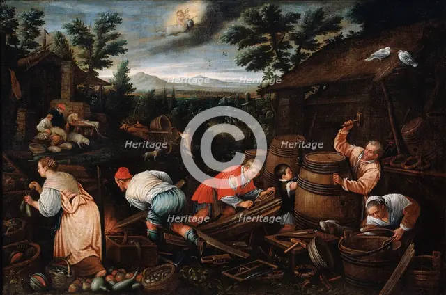 'August' (from the series 'The Seasons'), late 16th or early 17th century. Artist: Leandro Bassano