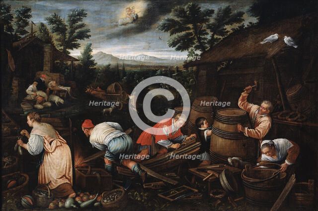 'August' (from the series 'The Seasons'), late 16th or early 17th century. Artist: Leandro Bassano