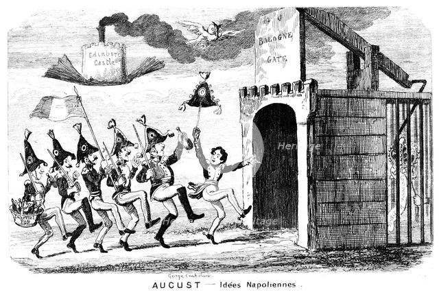 'August - Idees Napoliennes', 19th century.Artist: George Cruikshank