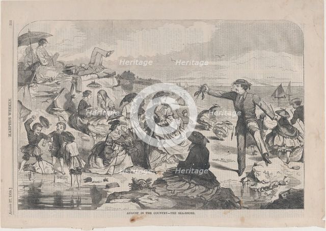 August in the Country - The Sea-Shore (Harper's Weekly, Vol. III), August 27, 1859. Creator: Unknown.