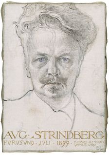 August Strindberg, 1899. Artist: Larsson, Carl (1853-1919)