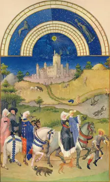 August - the Château d'Étampes, 15th century, (1939). Creator: Jean Limbourg