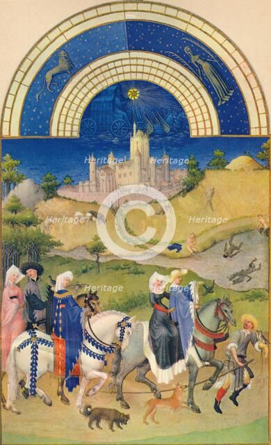 August - the Château d'Étampes, 15th century, (1939). Creator: Jean Limbourg.
