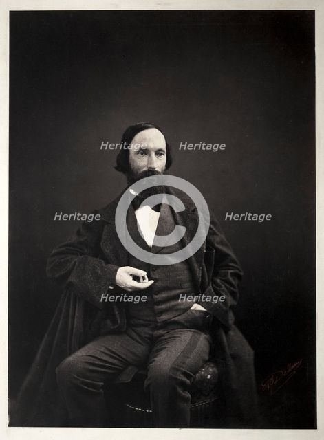 Auguste Vacquerie, c. 1860. Creator: Pierre Jean Delbarre (French, 1826-).