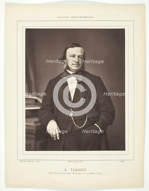 Auguste Ambroise Tardieu (French doctor and forensic scientist, 1818-1879), 1876/79. Creator: Goupil and Co.