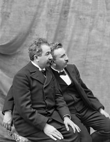 Auguste and Louis Lumière, 1895. Creator: Anonymous