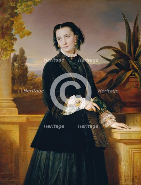 Auguste Engerth, the artist's wife, 1851. Creator: Eduard von Engerth.