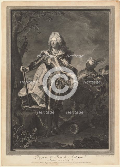 Auguste III. Roi de Pologne, 1750. Creator: Jean Joseph Balechou.