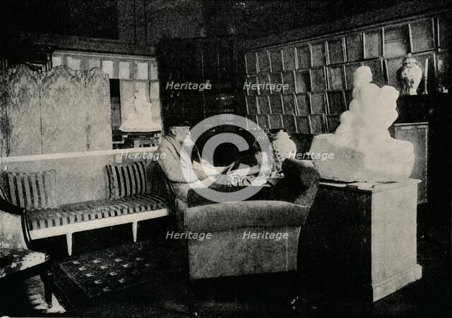'Auguste Rodin Among His Books At 77 Rue De Varenne', c1900. Artist: Unknown.