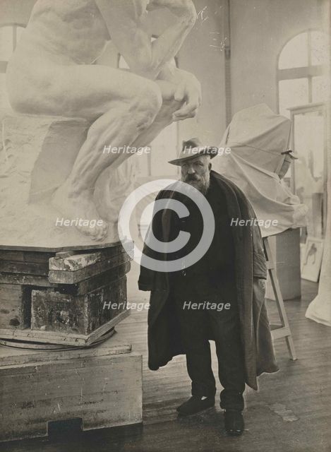 Auguste Rodin in his studio. Creator: Anonymous.