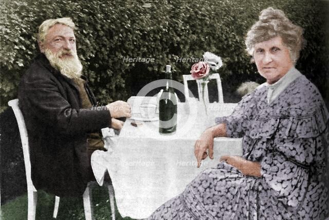 'Auguste Rodin - Rodin and his Wife in their Garden at Meudon', c1925. Artist: Unknown.