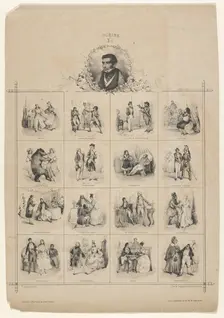 Augustin-Eugène Scribe with Characters, 19th century. Creator: Victor Adam