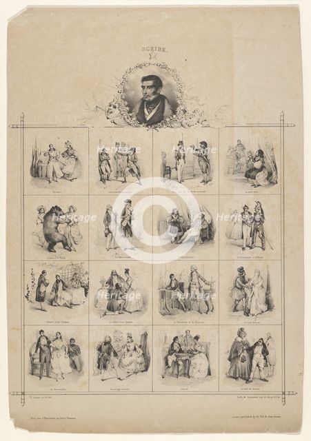 Augustin-Eugène Scribe with Characters, 19th century. Creator: Victor Adam.