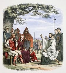 Augustine preaching before King Ethelbert, 597 (1864). Creator: James William Edmund Doyle
