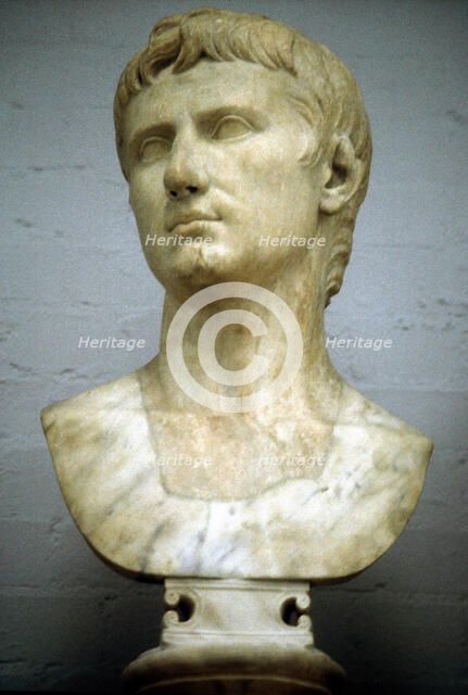 Augustus Caesar - Gaius Julius Caesar Octavianus (63 BC-14 AD), first Roman Emperor. Artist: Unknown
