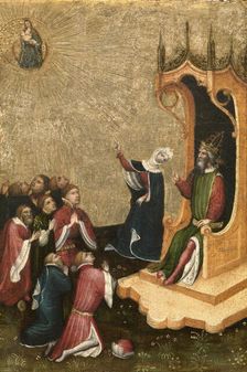 Augustus and the Tiburtine Sibyl, 14th century. Creator: Anon