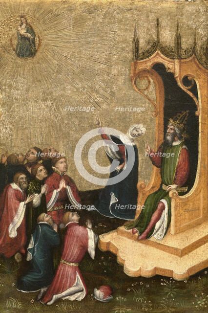 Augustus and the Tiburtine Sibyl, 14th century. Creator: Anon.