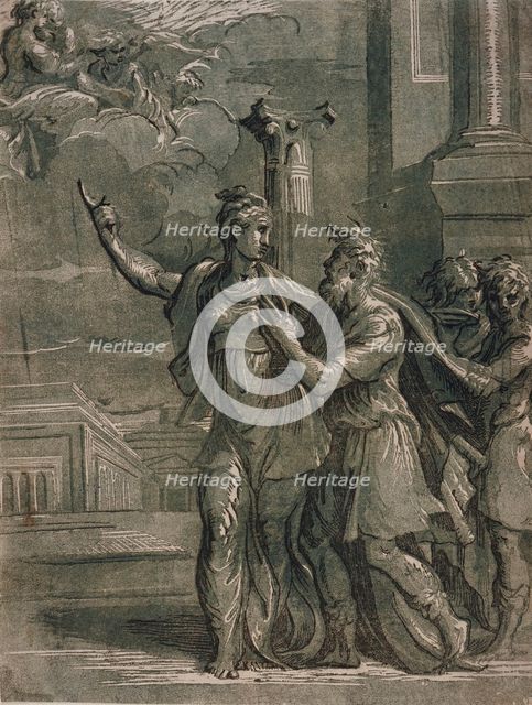 Augustus and the Tiburtine Sibyl, c1530s/1540s. Creators: Niccolo Vicentino, Parmigianino.