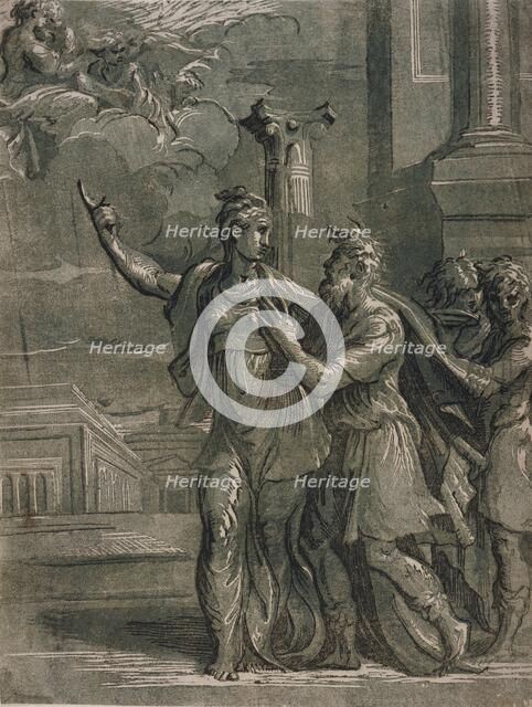 Augustus and the Tiburtine Sibyl, c1530s/1540s. Creators: Niccolo Vicentino, Parmigianino.