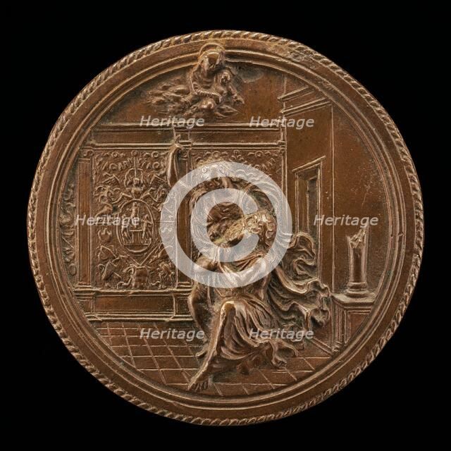 Augustus and the Tiburtine Sibyl, late 15th - early 16th century. Creator: Moderno.